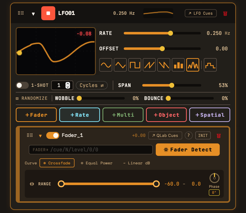 LFO Rack interface